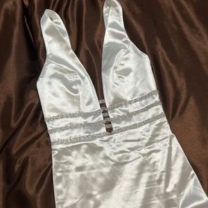 Brand New Meshki White Evening Gown